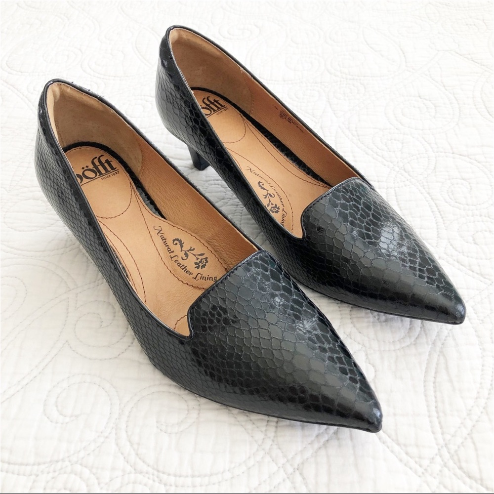 Söfft Vesper Pointed Toe Snake Embossed Pumps - Picture 3 of 9